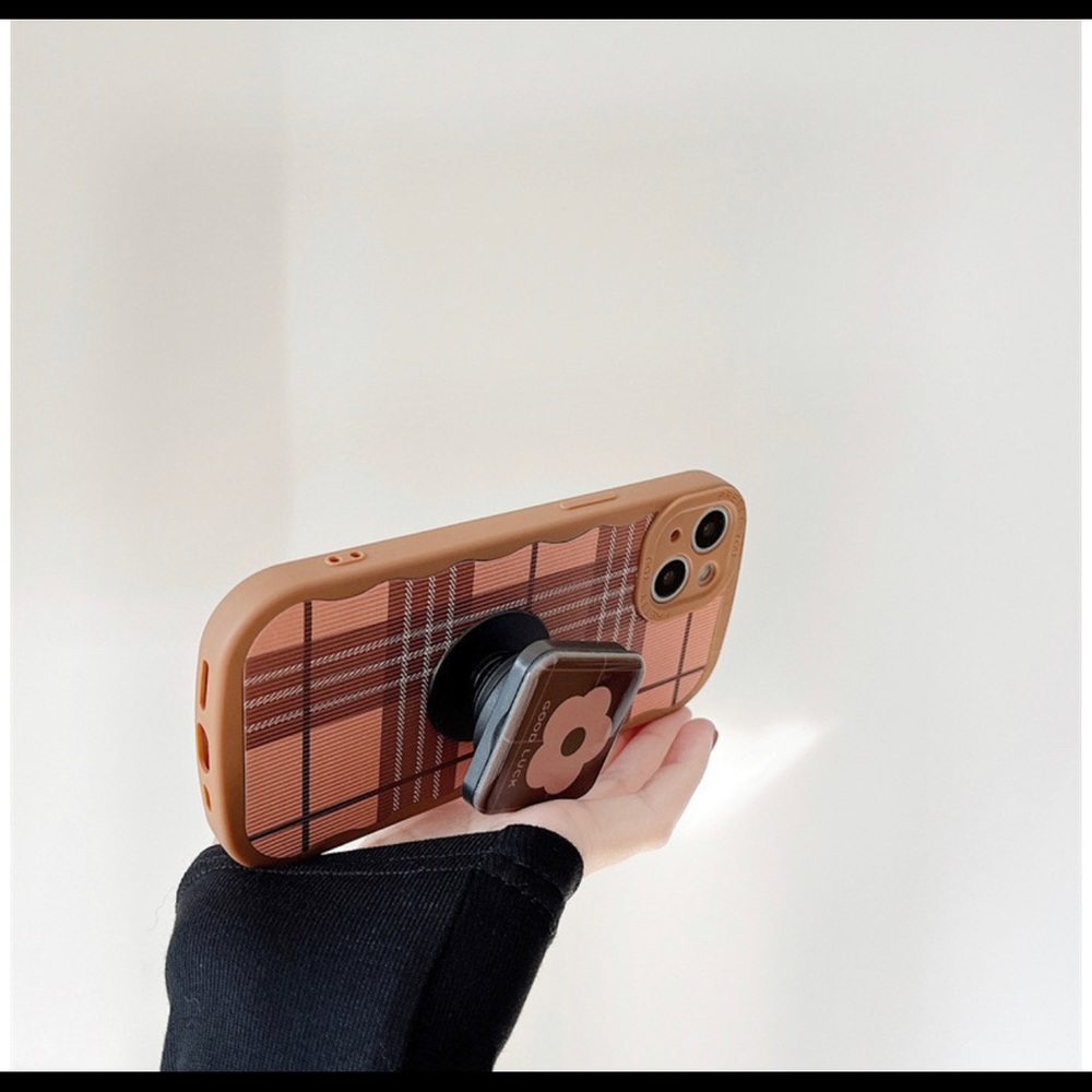 Plaid Pattern Mirror Case - Picture 3 of 5